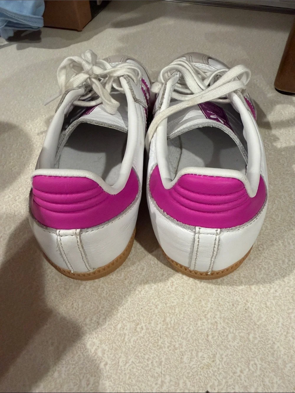 adidas Women's White & Pink Retro Samba Sneakers